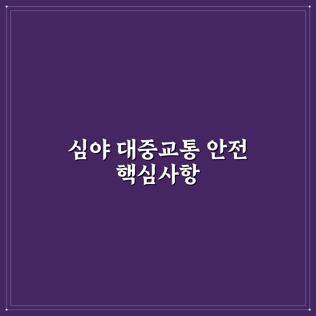 심야 버스 이용 팁과 늦은 시간 이동 시 주의사항 7가지 체크포인트 총정리