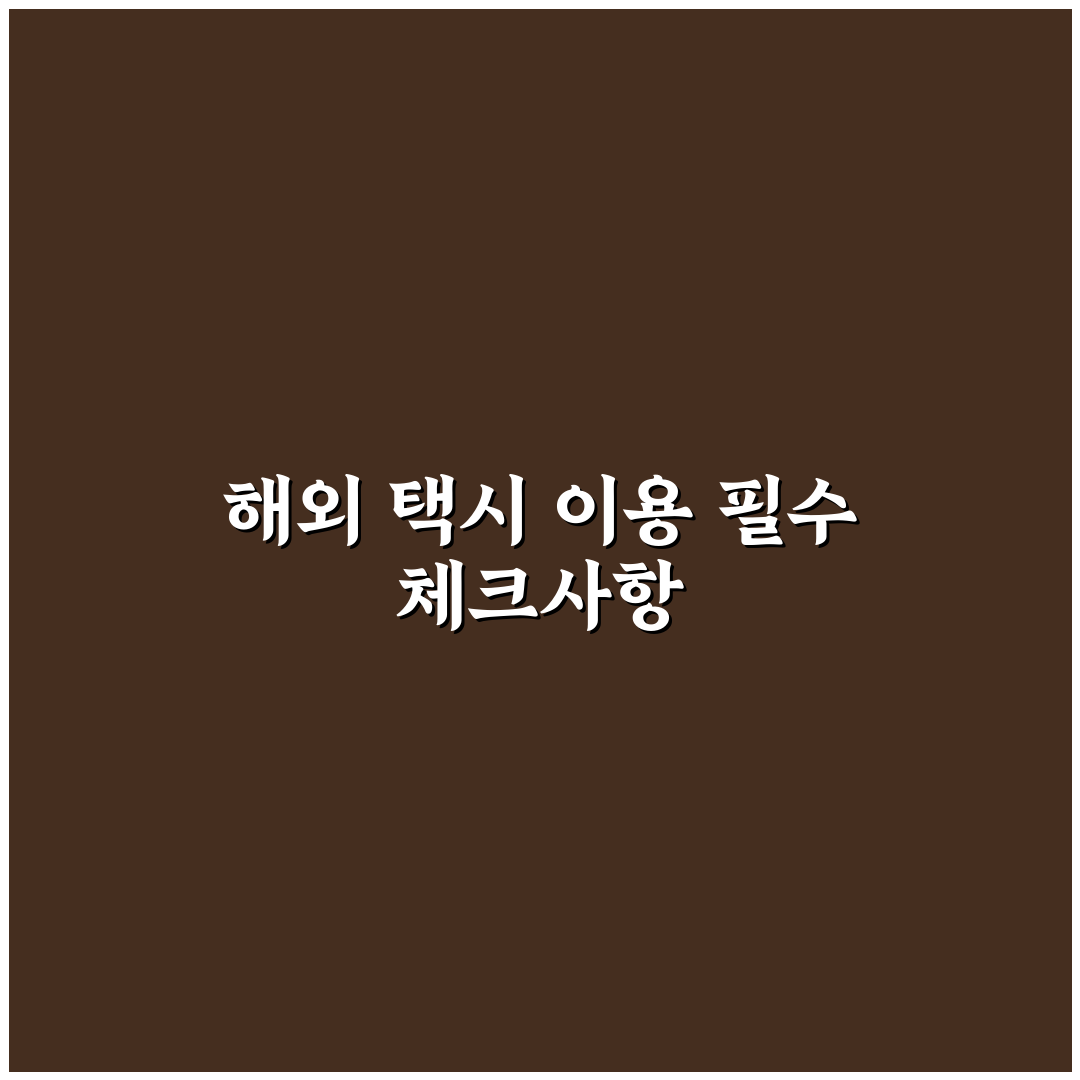 해외 택시 사기 예방법과 공항 탑승 전 주의점 5가지 체크포인트 총정리