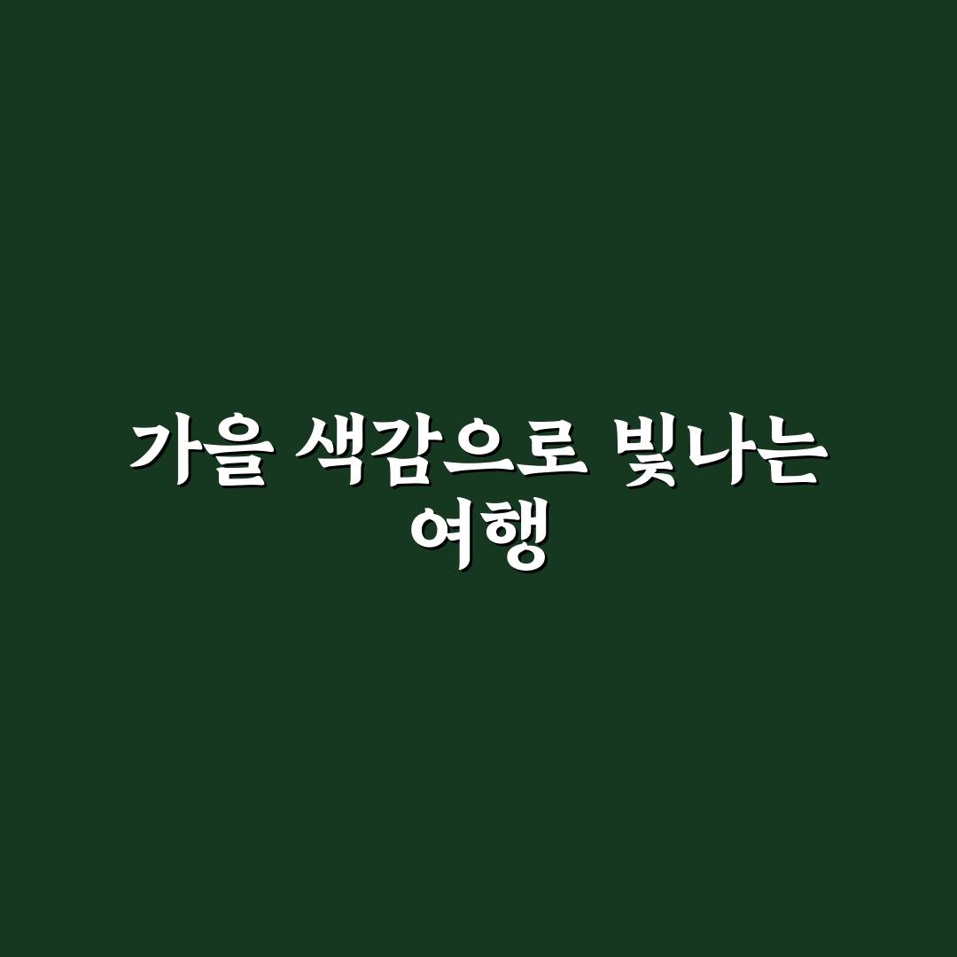 가을 여행 감성 코디로 사진 잘 나오는 색 조합 5가지 핵심가이드