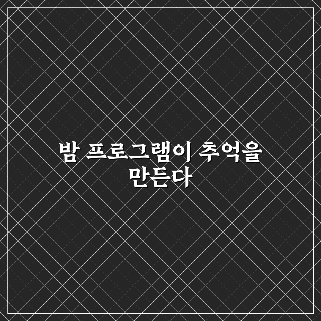 가족 여행 밤 프로그램 분위기 좋아지는 이유 5가지 분석