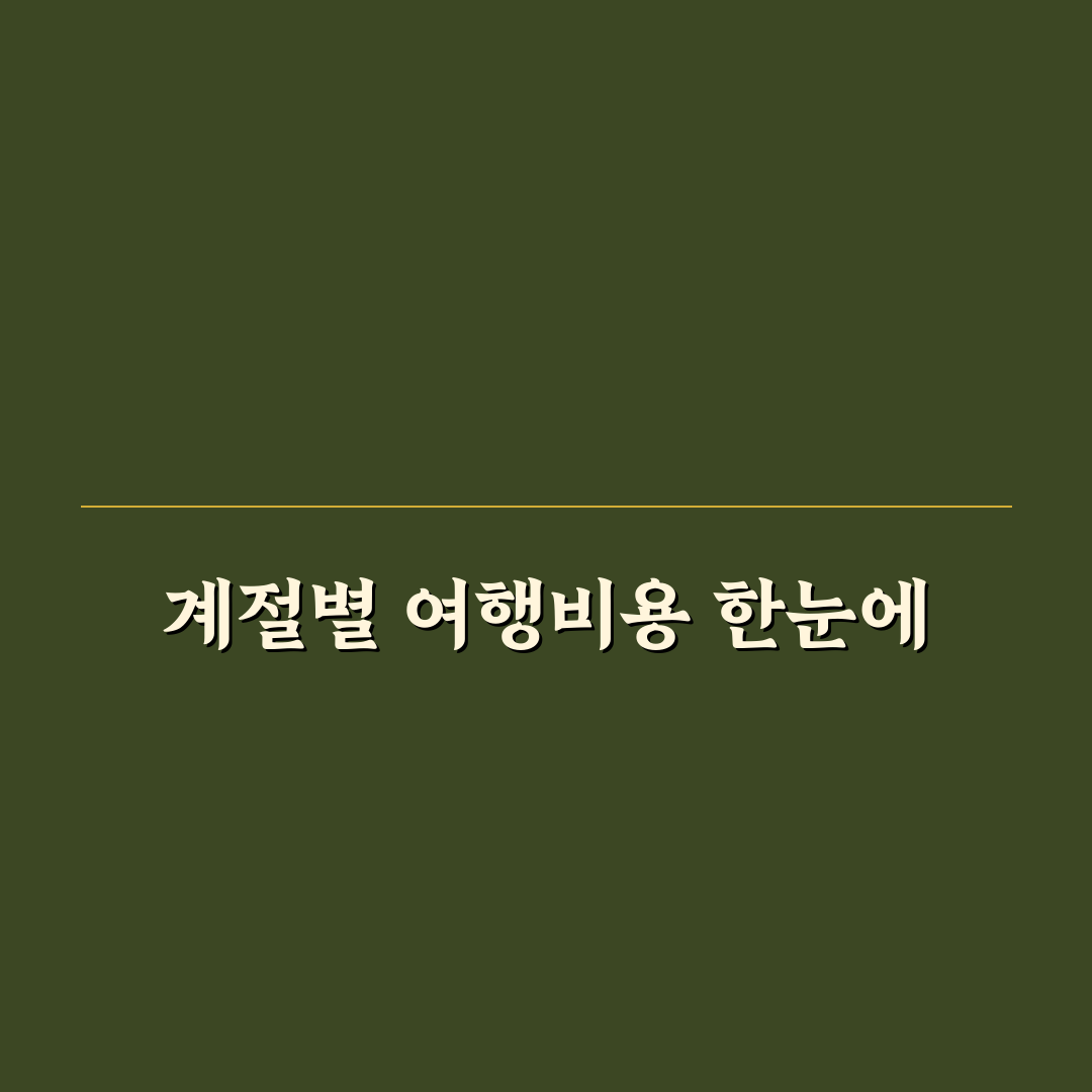 계절별 여행 경비 차이 미리 알면 예산 짜기 쉬운 5가지 체크포인트