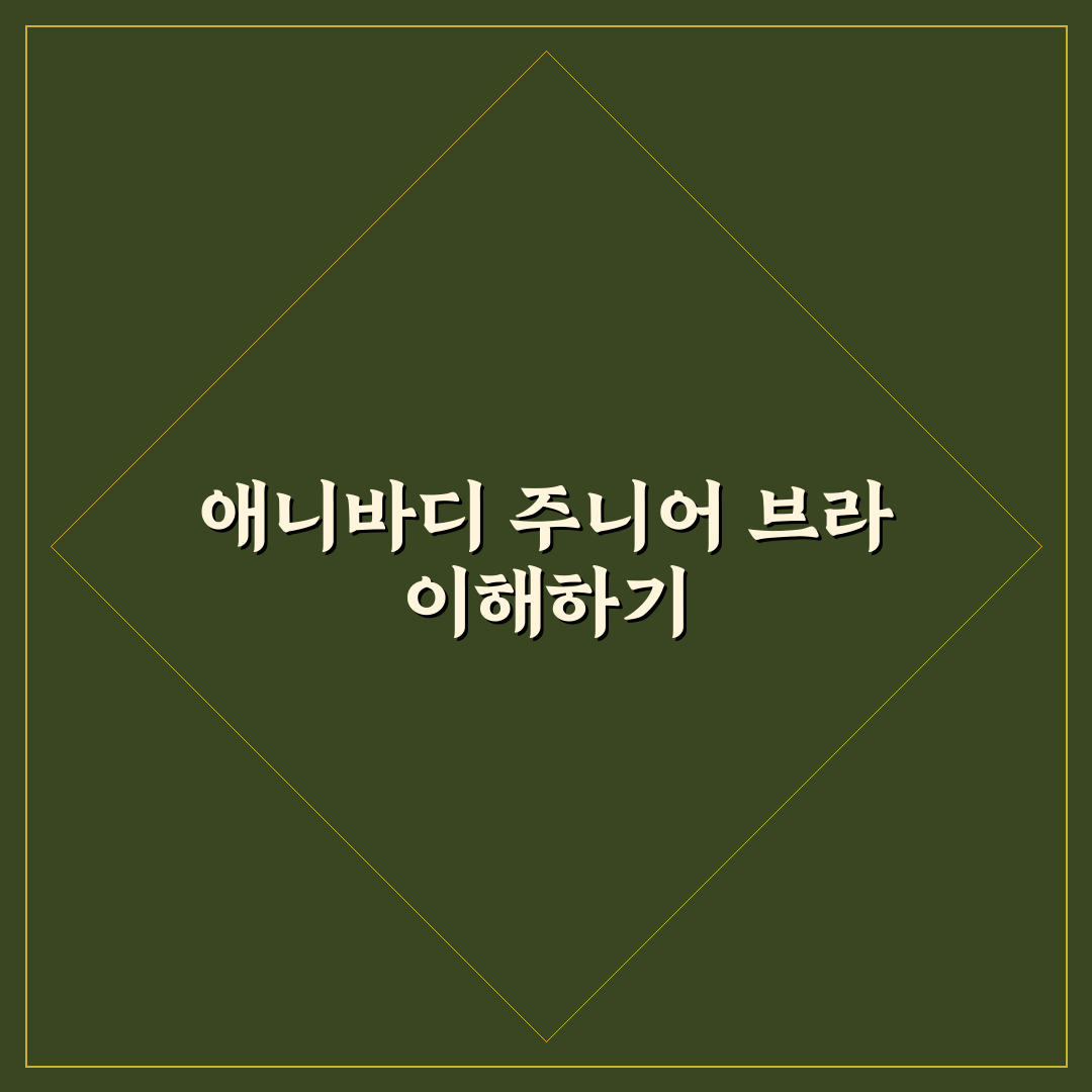 애니바디 주니어 브라 선택 꿀팁과 후기 정리