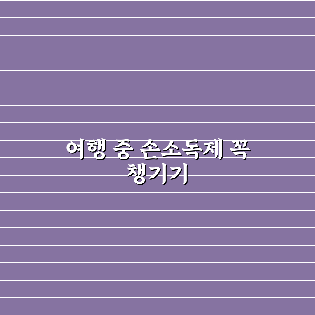 여행용 손소독제 기내 반입 용량과 사용 타이밍 5가지 체크포인트 총정리