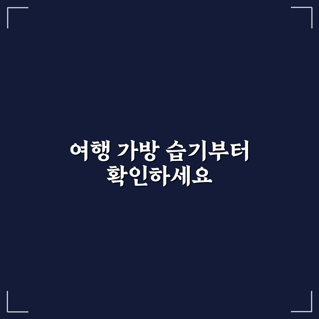 습기 제거제 방습제 챙길 때 여행 가방 속 배치 5포인트 체크포인트