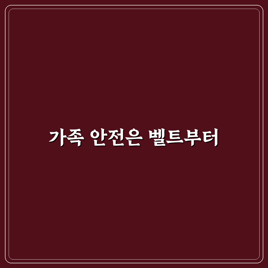 가족 여행 안전 벨트 점검하고 출발해야 하는 이유 5가지 핵심가이드