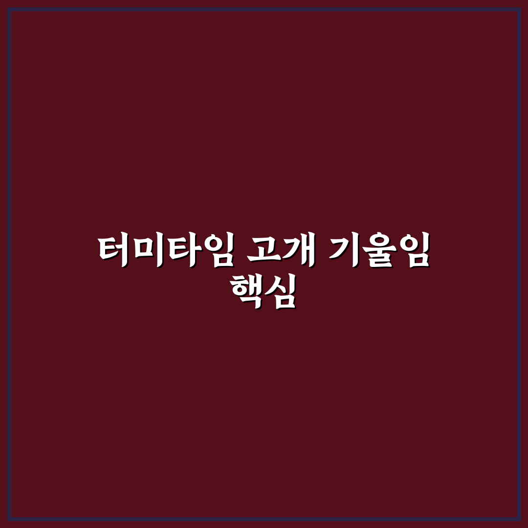 터미타임 고개 기울어짐 원인과 해결 방법 정리