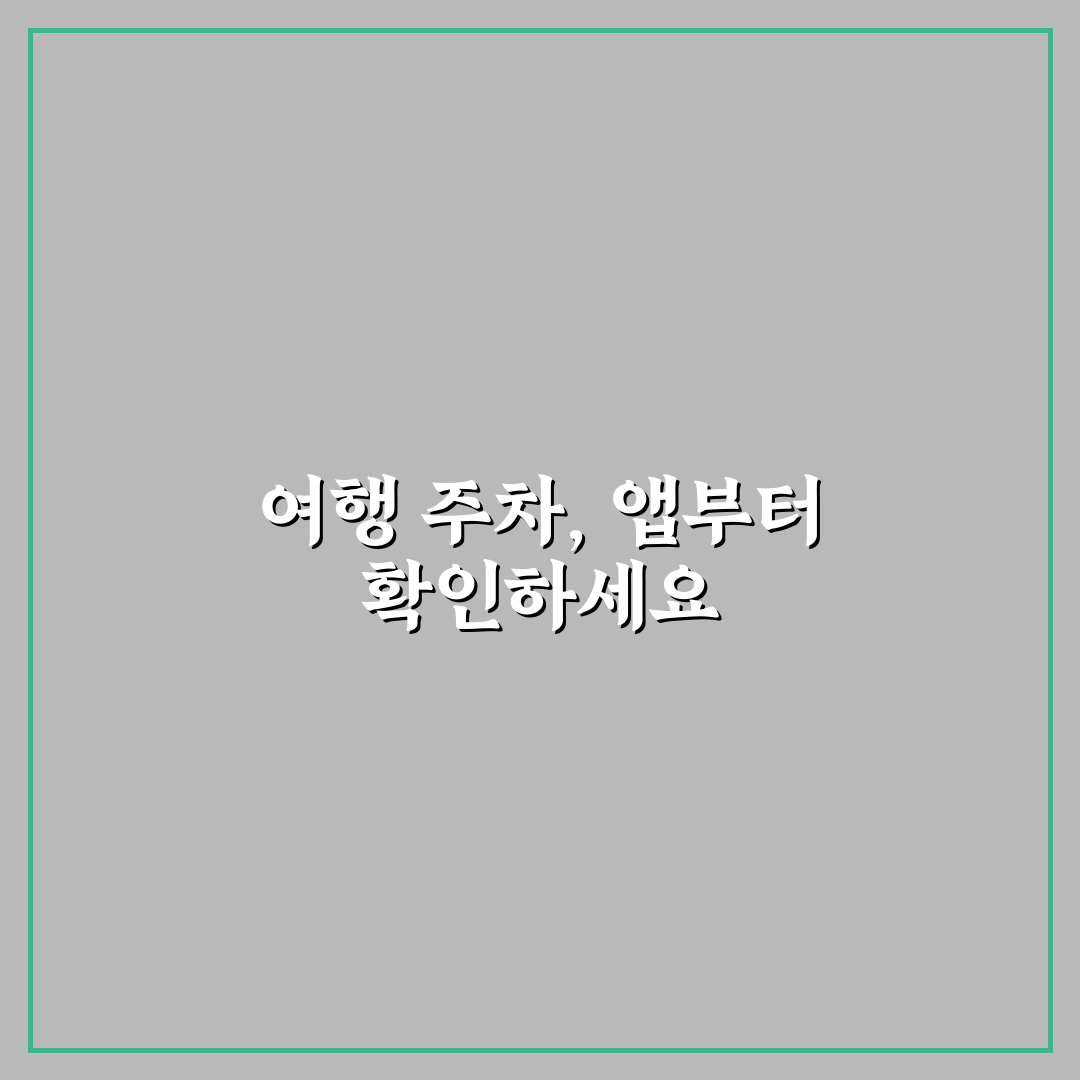 여행지 주차 앱 모두의주차장 활용법 5가지 핵심가이드