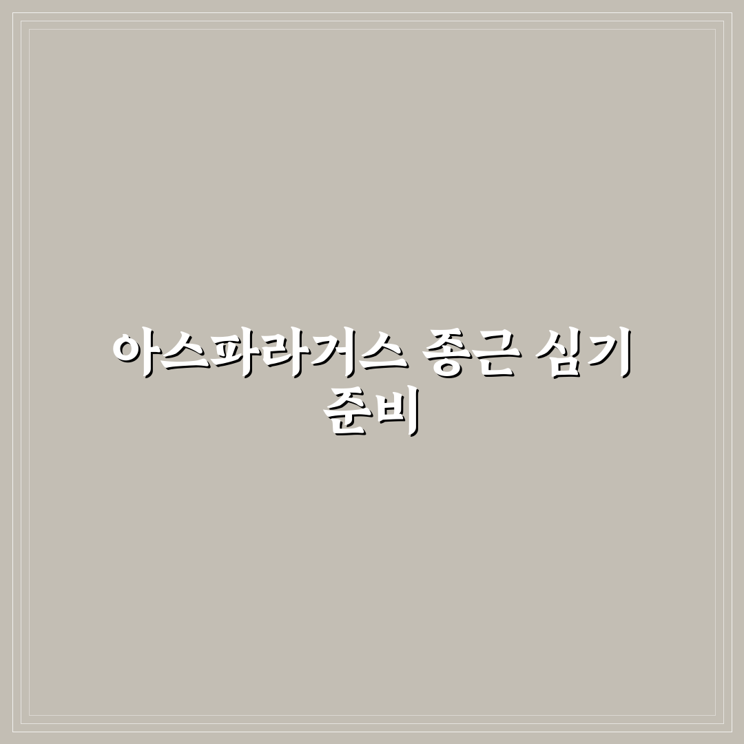 아스파라거스 종근 심는법 초보자를 위한 꿀팁 정리
