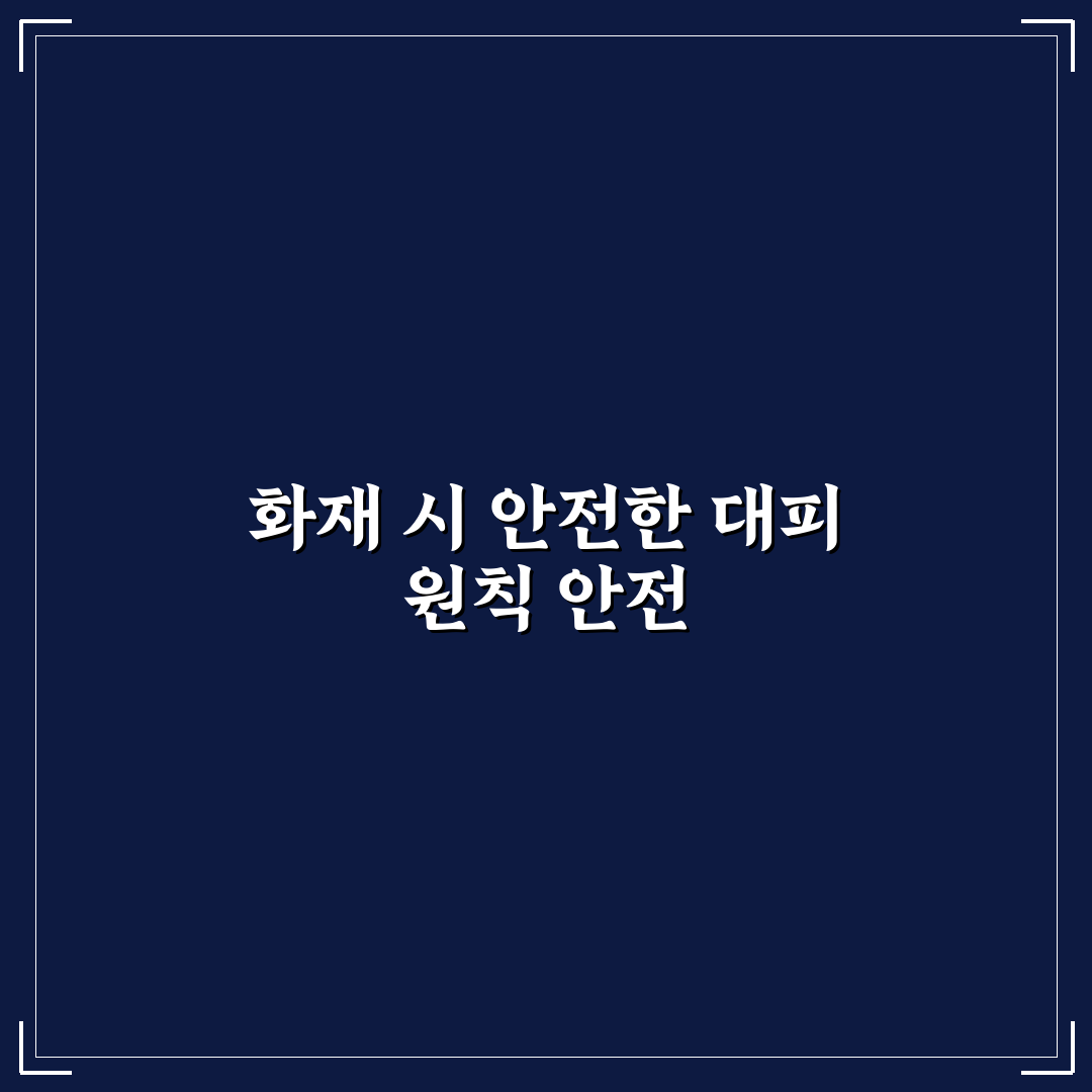 화재발생시 행동요령으로 거리가 중요해 정리해드려요
