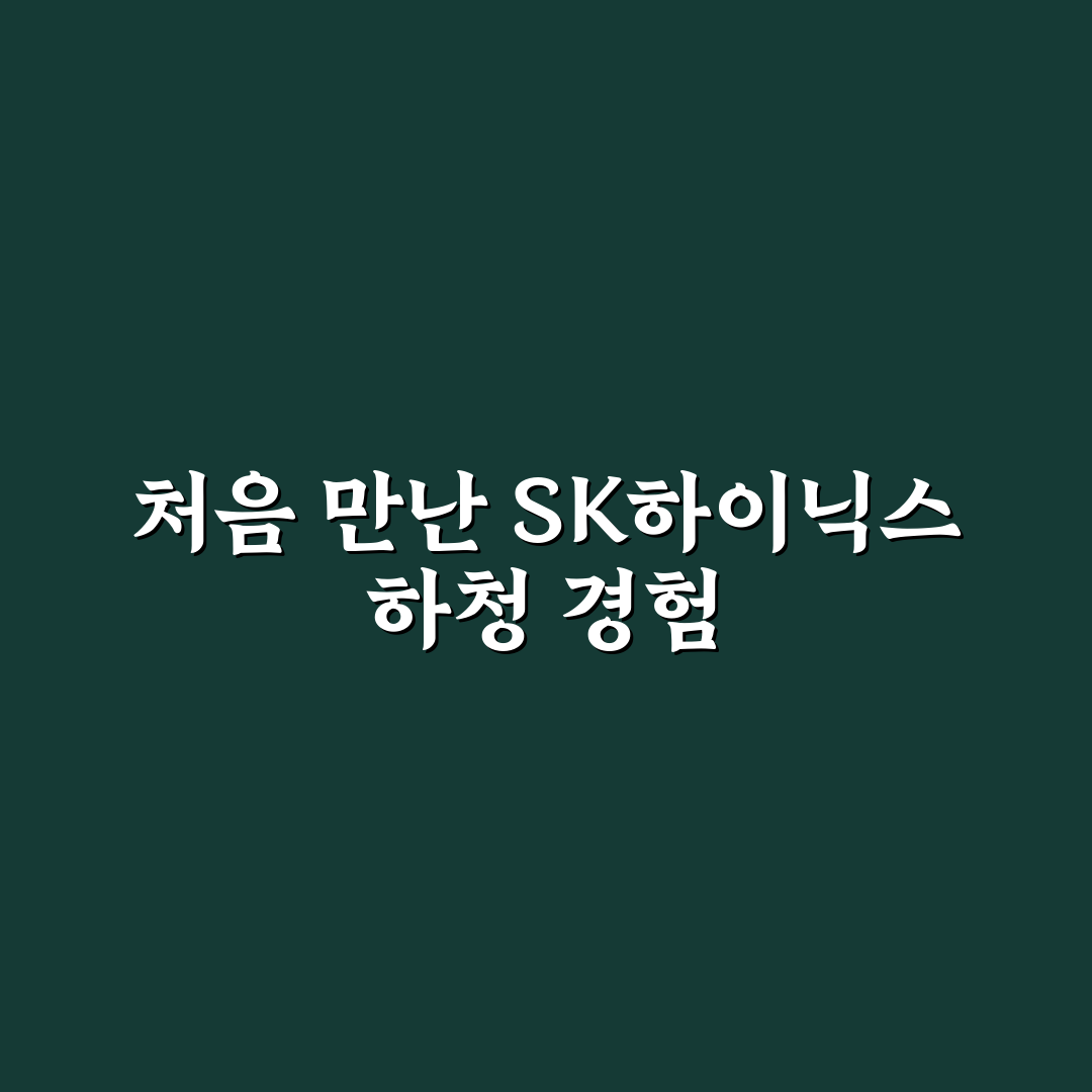 sk하이닉스 하청 직접 알아보니 느낀 현실적인 이야기