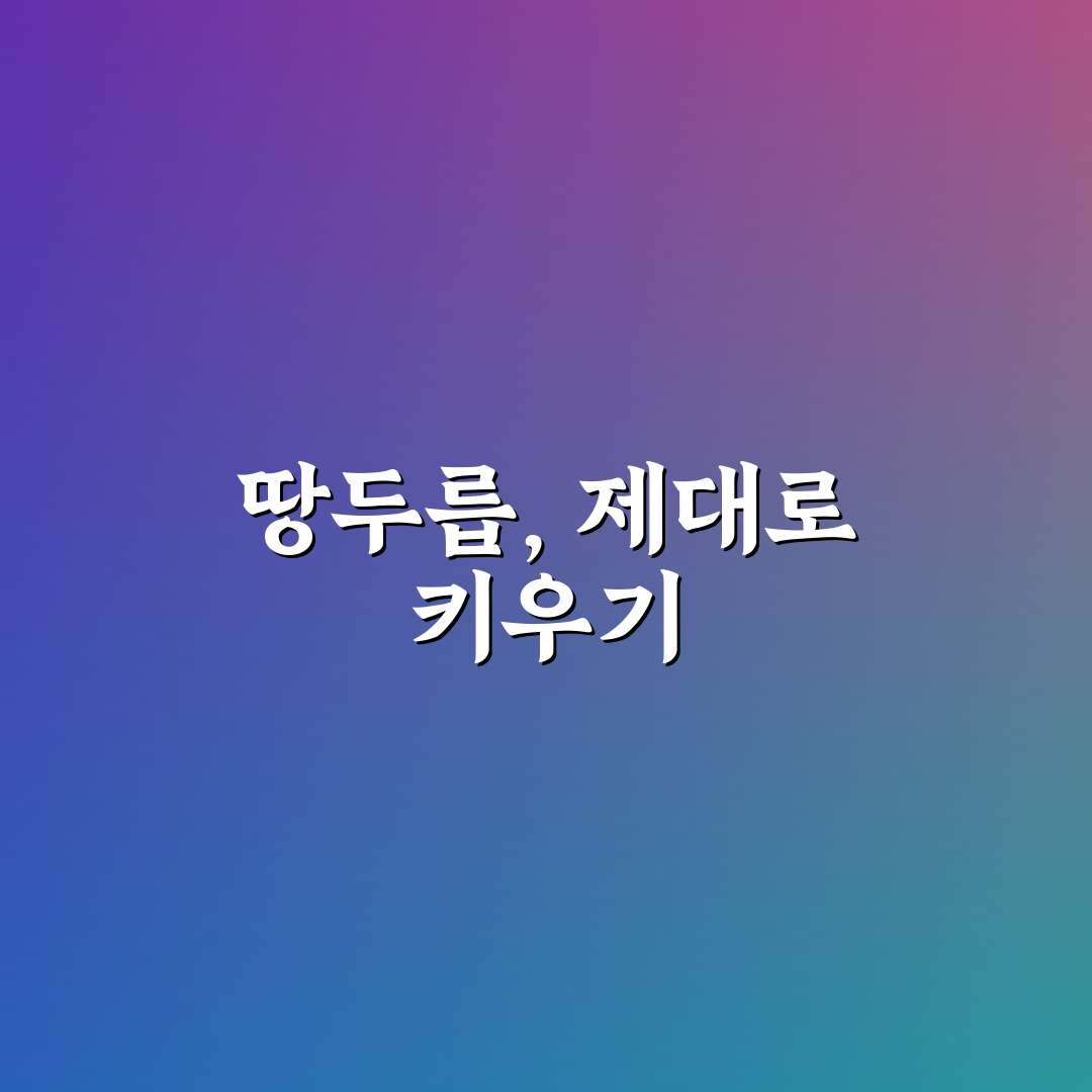 땅두릅 키우기 꿀팁 초보자도 쉽게 따라하는 방법