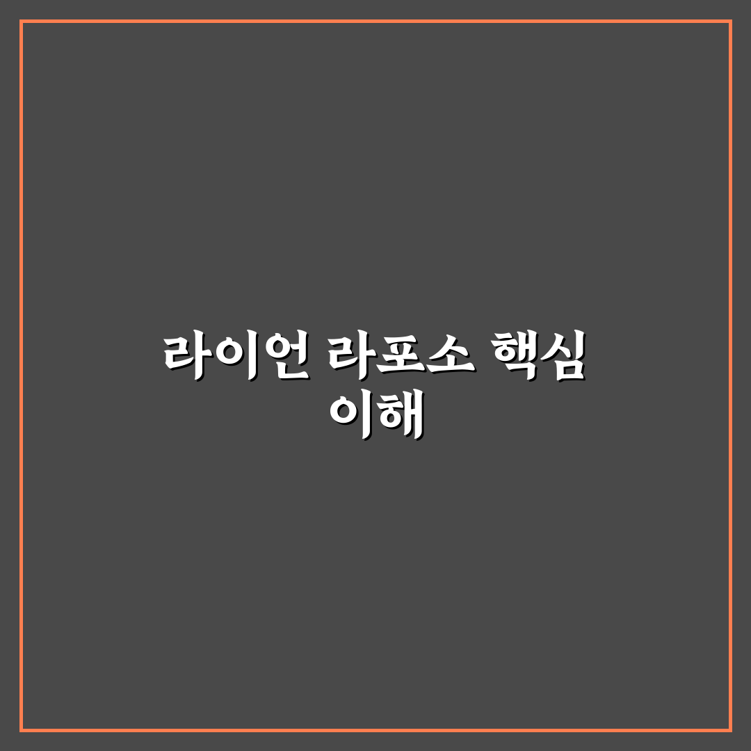 라이언 라포소 사용법과 꿀팁 공유해드려요